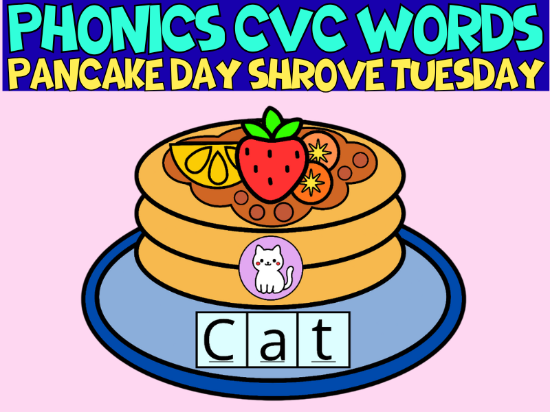 Pancake Day Phonics CVC Words Craft | Shrove Tuesday Literacy Activity