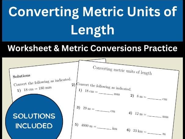 Converting Metric Units of Length Worksheet & Metric Conversions Practice