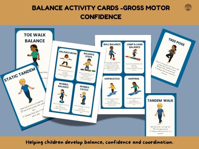 Balance Activity Cards for Gross Motor Development