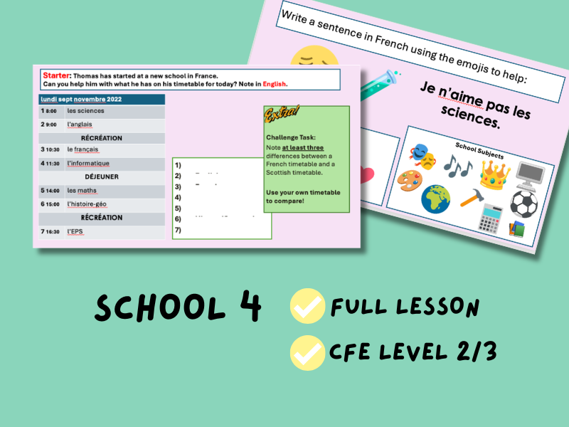 School 4 | PowerPoint Lesson | CfE Level 2/3