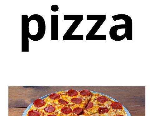 Pizza Flashcards and Matching Activity | Food Vocabulary | ESL