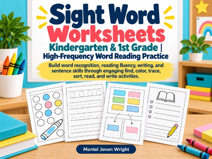 Sight Word Worksheets Ages 5–7 | High-Frequency Words Reading and Writing Practice