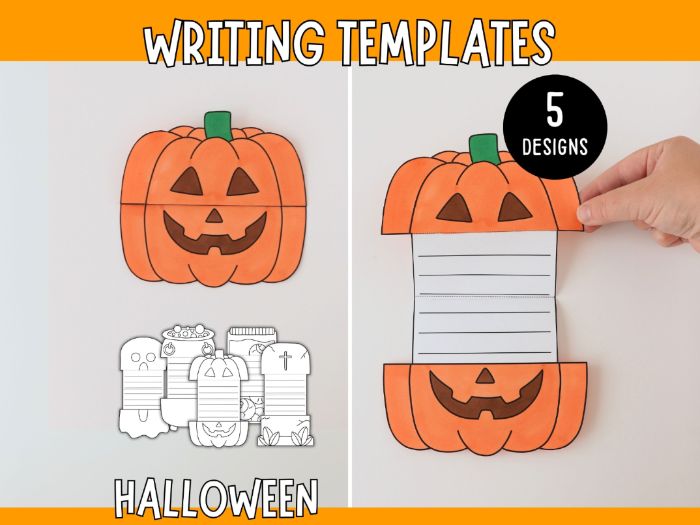 Halloween Writing Templates - Foldable Craft for Kids