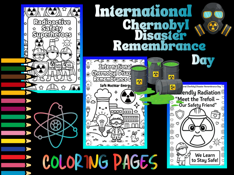Radioactive Coloring Pages for International Chernobyl Disaster Remembrance Day