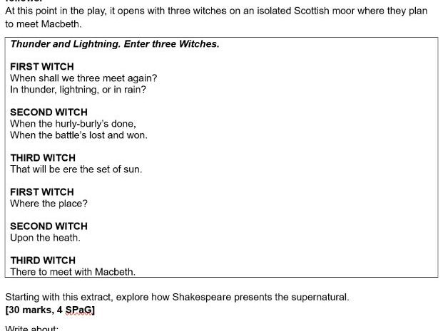 AQA GCSE Macbeth Shakespeare Mini Mocks, Act 1 (selection of 8 including Examiner's Report)