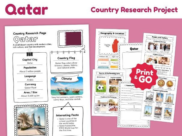 Qatar Country Study Worksheets | Geography & Culture