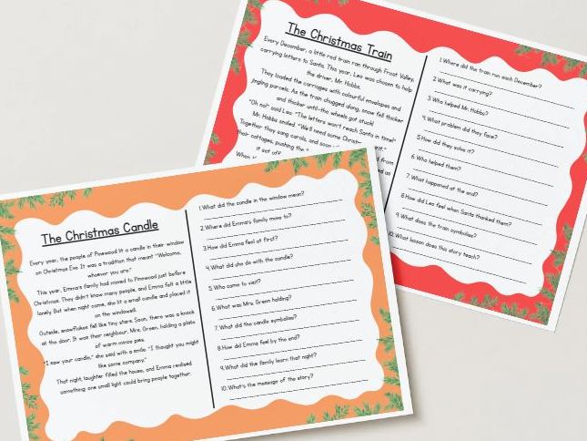 LKS2 Christmas Reading Comprehension Pack – 3 Festive Stories with Questions & Answers (Pack 4)
