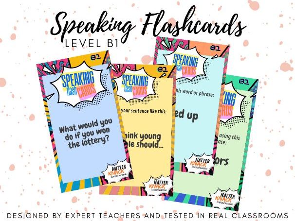 ESL B1 Intermediate Speaking Flashcards Bundle - 208 Conversation & Grammar Cards for Teens & A