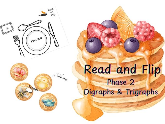 Pancake Day Read & Flip Phase 2 Digraphs and Trigraphs