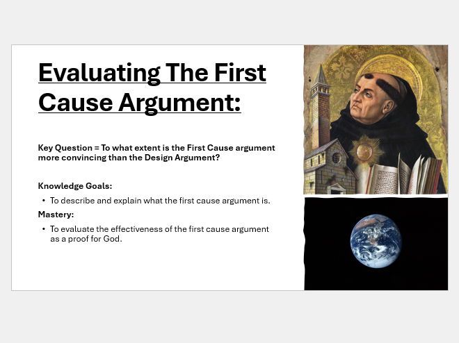 Evaluating The First Cause Argument GCSE Lesson