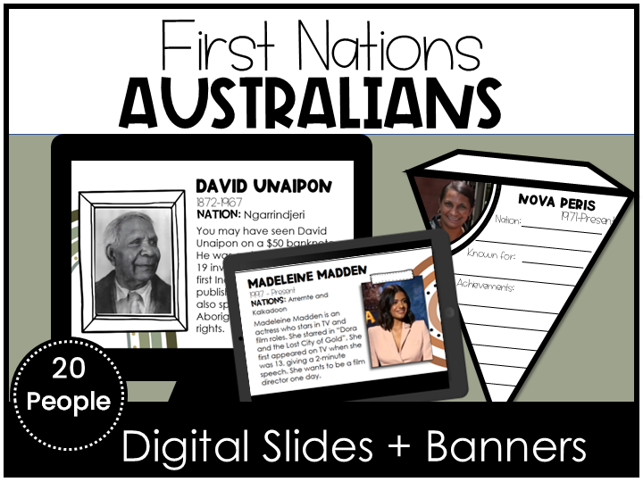 Famous First Nations Australians Digital Slides Research Aboriginal NAIDOC Week