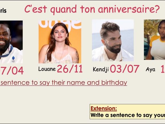 French Birthdays & Dates | Mon Anniversaire | Months & Numbers | KS3 Year 7