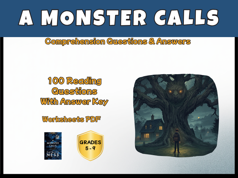 A Monster Calls by Patrick Ness Novel Study Comprehension | 100 Questions + Answer Key | Year 5–9