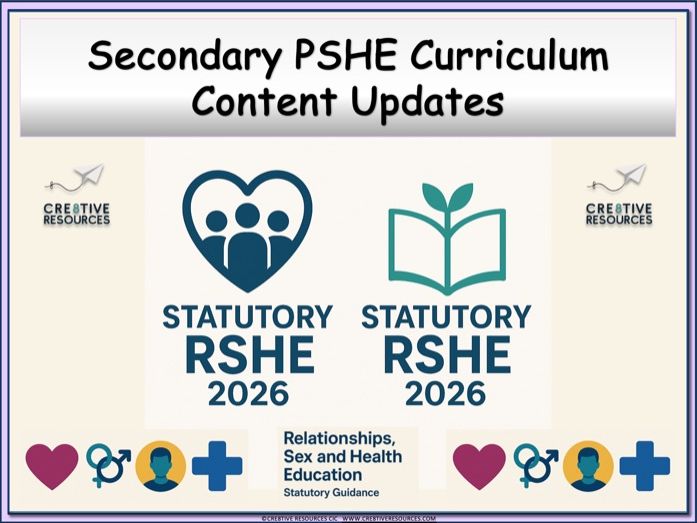 Secondary PSHE Curriculum Content Updates for RSHE 2026.