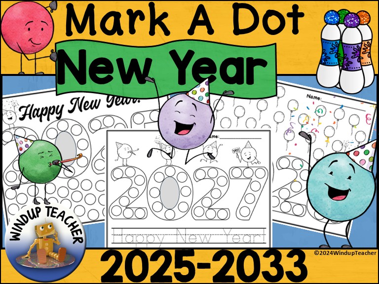 Happy New Year! 2026 Do-A-Dot Marker Printable Activity - Dot Dauber Worksheets