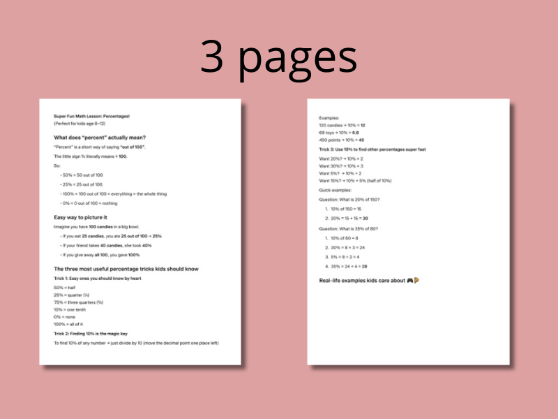 Magic Key" to Percentages: Mental Math Tricks for Kids