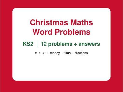 Christmas Maths Word Problems KS2 (with Answers) - Free Printable