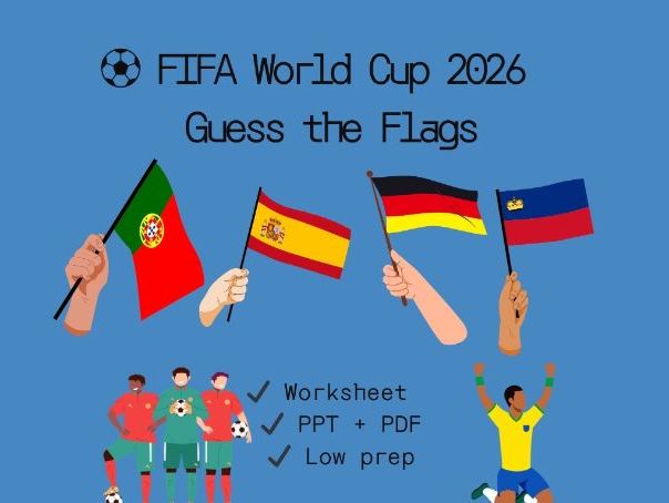 FIFA World Cup 2026 Flags Worksheet – Guess the Countries