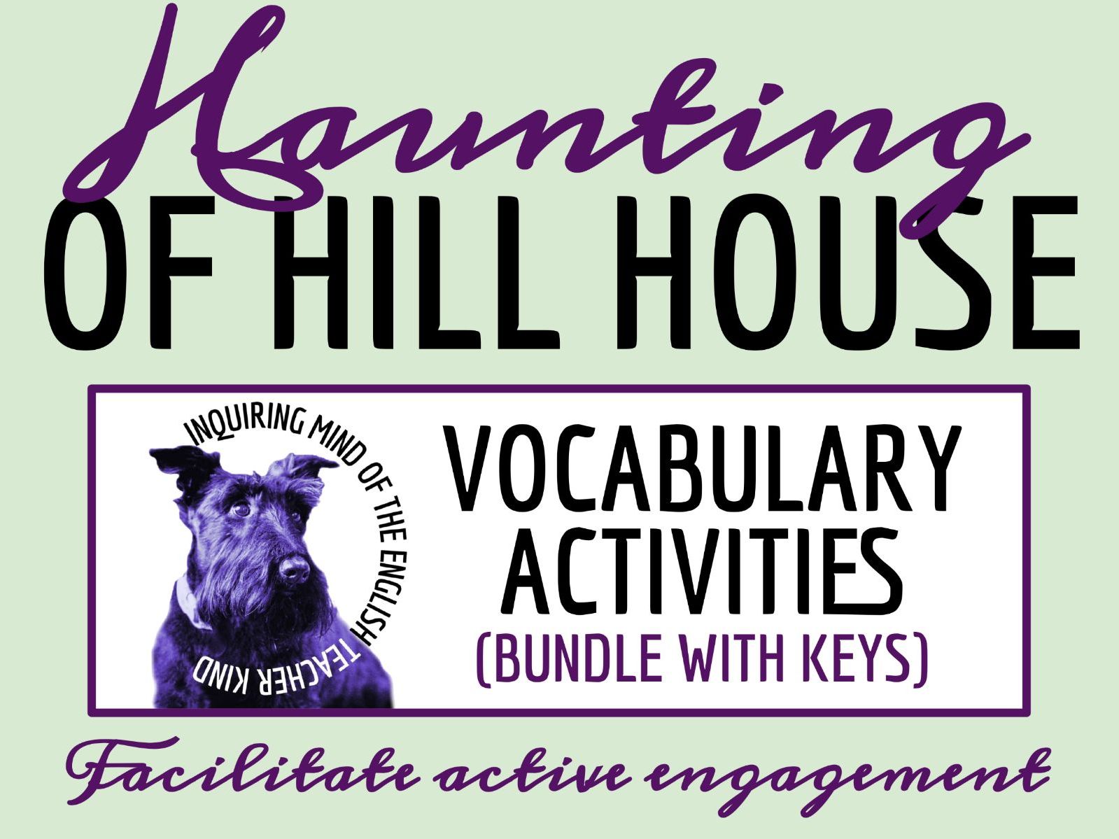The Haunting of Hill House by Shirley Jackson Vocabulary Worksheets, Word Searches, and Crossword Puzzles (Bundle)
