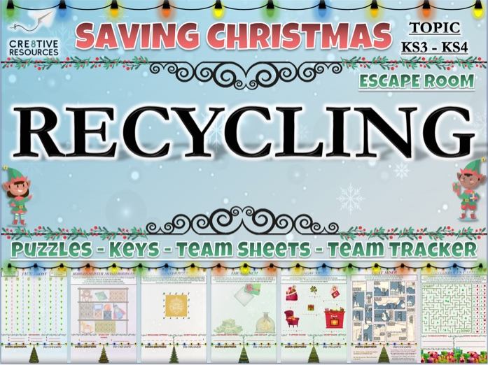 Recycling Christmas Escape Room Teaching Resources
