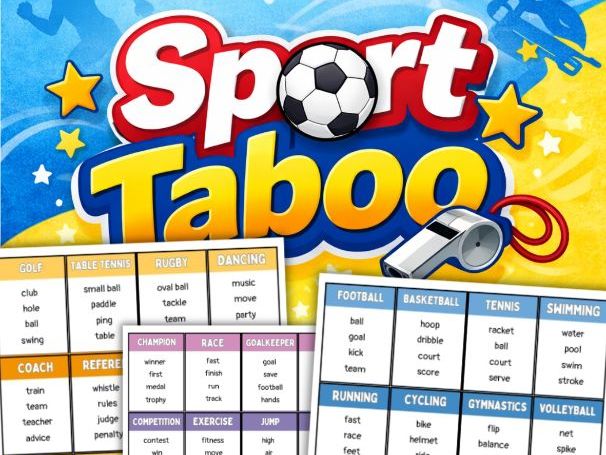 Sport taboo card game – Speak and Guess!