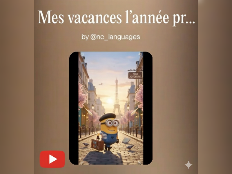 013. FRENCH SONG Year 7. Unit 13: Mes prochaines vacances (Futur proche) (Lyrics, Worksheet and key)
