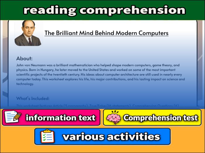 John von:The Brilliant Mind Behind Modern Computers- Reading Comprehension & Activities