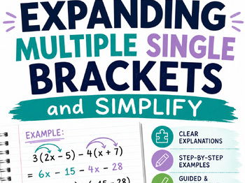 Expand multiple single brackets and simplify Full lesson