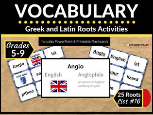 Greek and Latin Roots Vocabulary Activities | List #16 | Prefixes, Suffixes, Word Parts