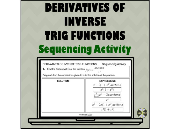 Derivatives of Inverse Trig Functions - Sequencing Activity Drag & Drop