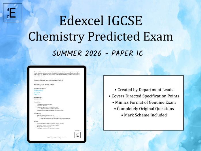 Summer 2026 IGCSE Chemistry Predicted Exam - Edexcel Paper 1C