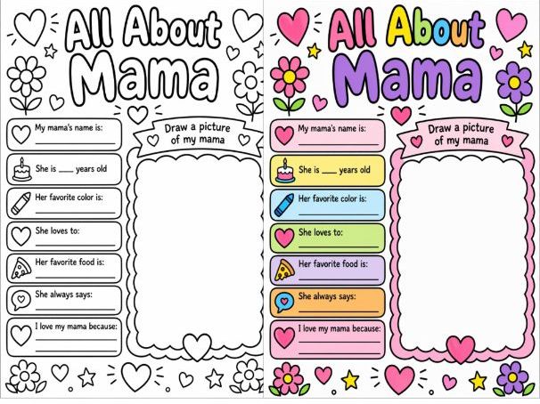 All About My Mom & Dad Printable Bundle | Mother’s Day & Father’s Day