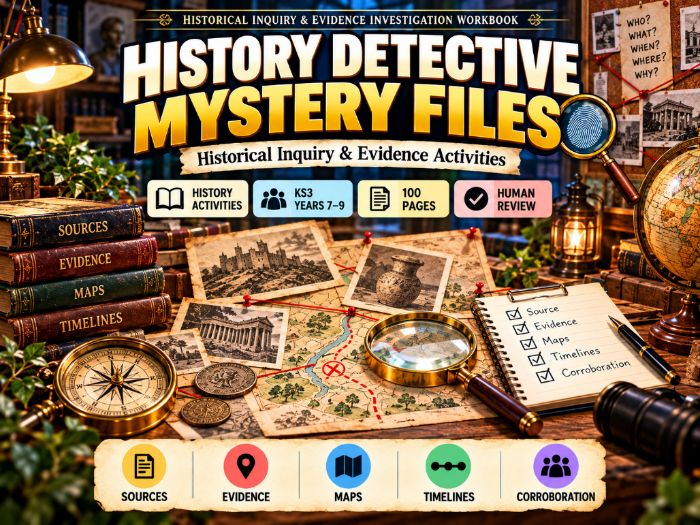 KS3 History Detective Mystery Files | Historical Enquiry Worksheets | 100 Pages