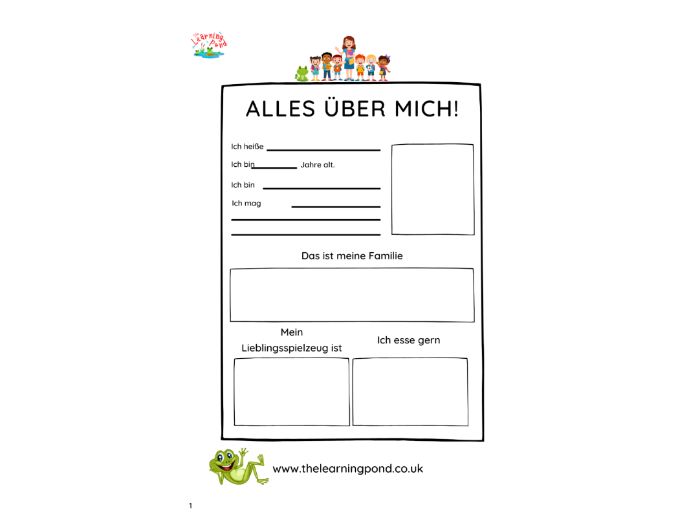 21 lessons, 88 activities in German for children, beginners level, age range 4 to 8 years old