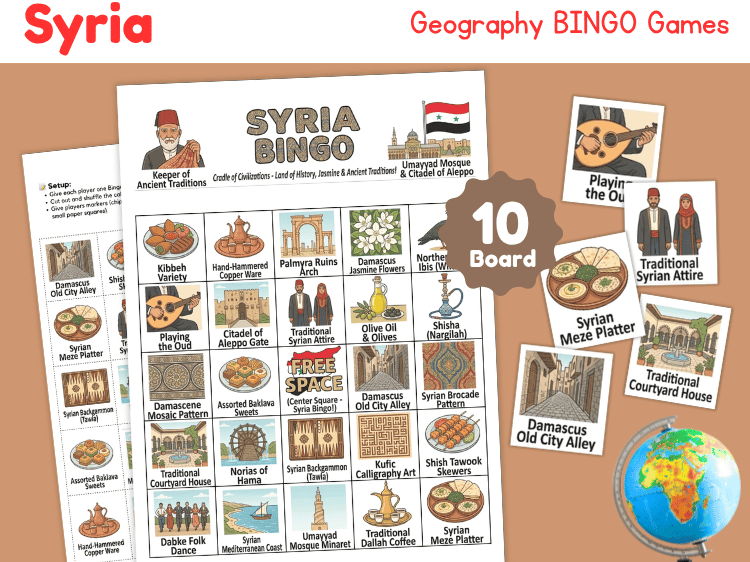 Syria Geography Bingo Game | Country Study & Culture Activity