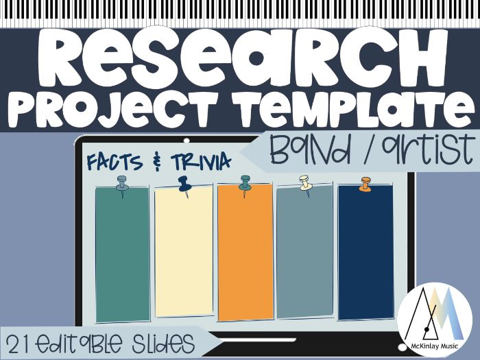Research Project Template - Music Band/Artist, customizable, editable slides