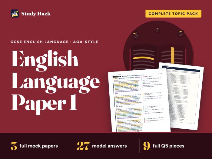 GCSE English Language Paper 1: Three Mock Papers, Mark Schemes and Model Answers (AQA-style)