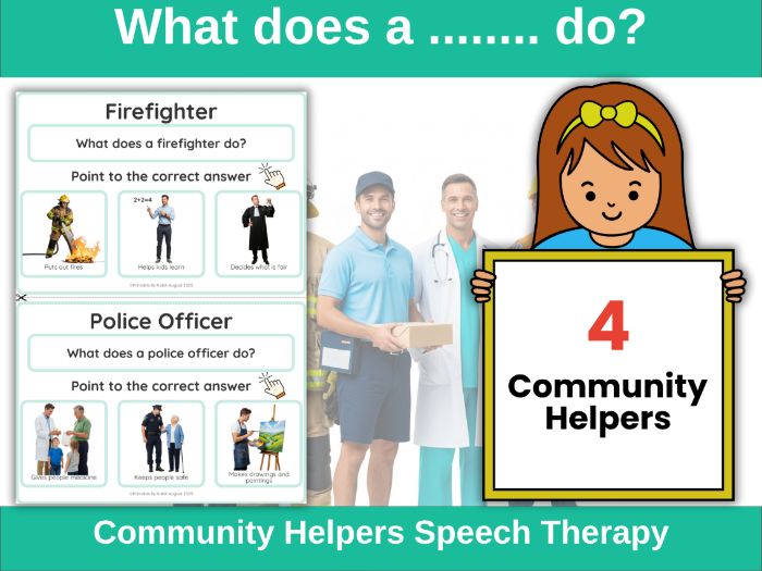 FREE Sample | “What Does a Community Helper Do?” | Speech Therapy & Autism Cards