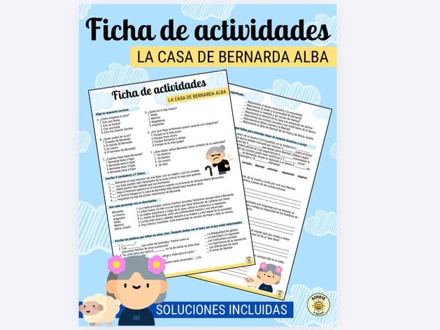 LCBA - Ficha de actividades La Casa de Bernarda Alba worksheet - Federico García Lorca
