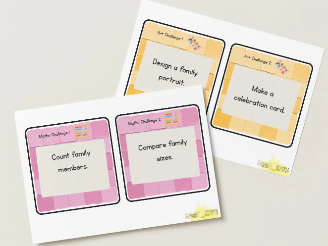 Our Families 30 Challenge Cards |EYFS|