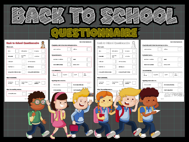 Back to School Student Questionnaire – Learning Style & Preferences Survey