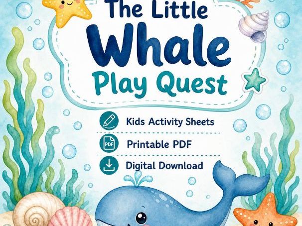 Little Whale Activity Sheets for Kids
