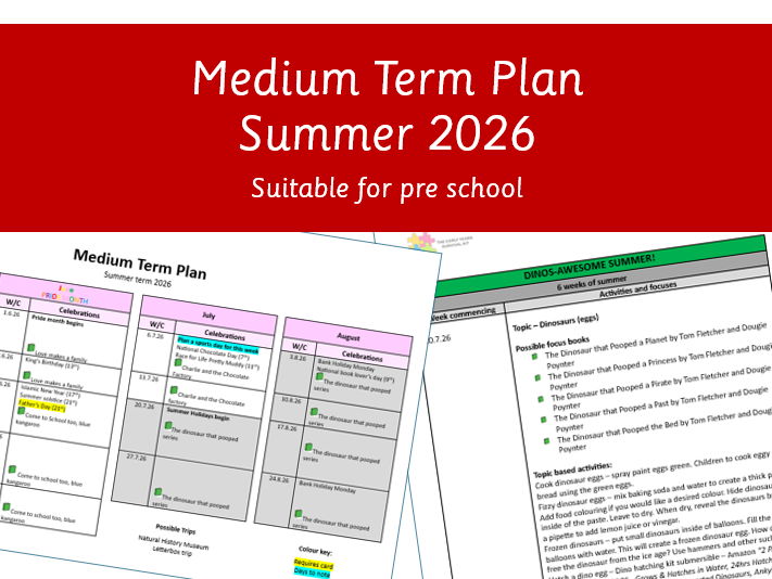 Preschool Medium Term Plan Summer 2026