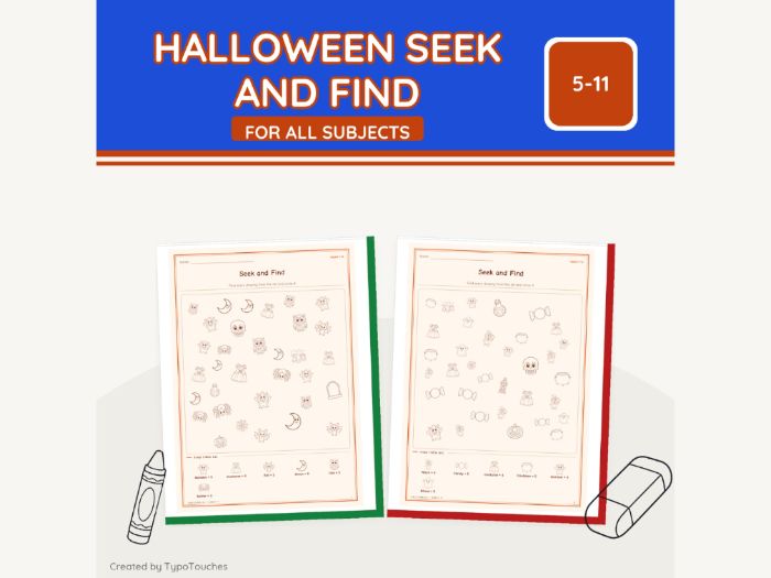 Halloween Seek and Find | 24 No-Prep Sheets