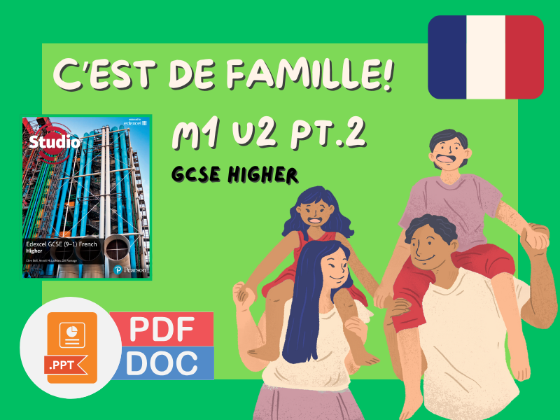 GCSE French - Studio Higher - Module 1 - Unité 2 - C'est de famille pt.2