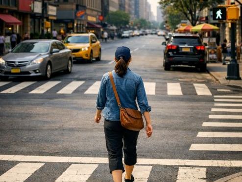 ADVICE ON CROSSING THE STREET AT AN INTERSECTION
