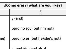KS3 Spanish Sentence Builder - Physical Descriptions (Editable)