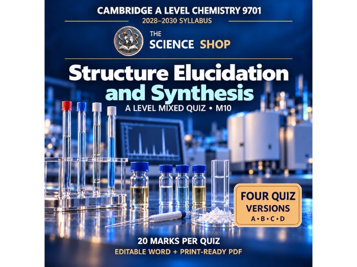 Structure Elucidation and Synthesis | Cambridge A Chemistry 9701 | 4 Revision Quizzes