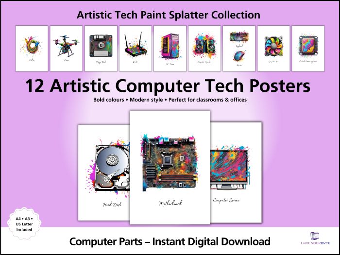 Computer Hardware Posters – Classroom Display Set (12 Posters)