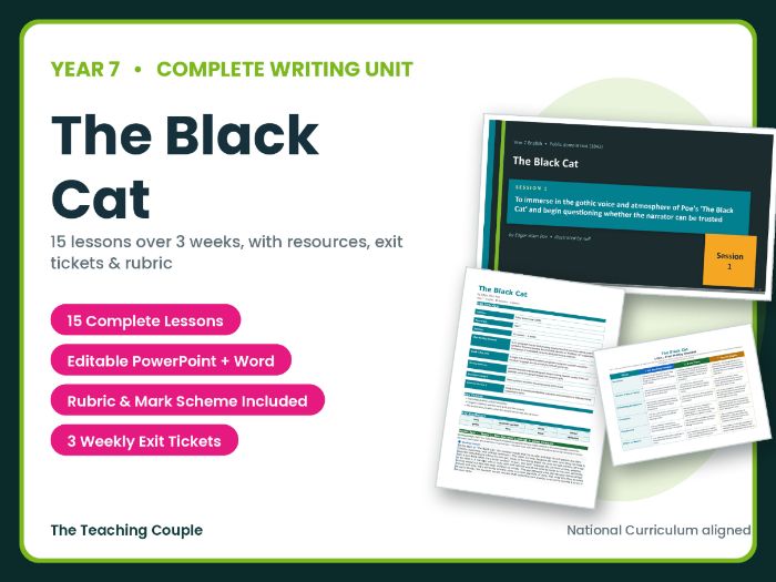 The Black Cat | Year 7 English Unit | 15 Complete Lessons + Resources